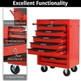 thumbnail image 4 of Tool Cabinets Rolling Metal Tool Chest with 7 Drawers, 20" 7-Drawer Tool Chest Cabinet with Ball Bearing Drawer Slides, Steel Tool Storage Box Organizer -Red&Black,Garage Tool Cabinets, 4 of 16