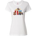 thumbnail image 3 of Inktastic Movie Loving Bats with Popcorn and Soda Women's T-Shirt, 3 of 5