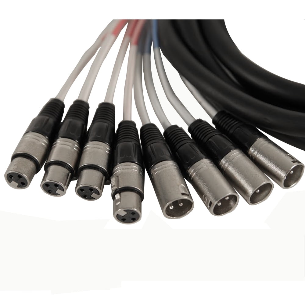 Seismic Audio SATXSW-8x5 4-Channel 5-Feet Insert Snake Cable 8 TRS to 4 XLR Male and 4 XLR Female 5 Foot - 8 Channel