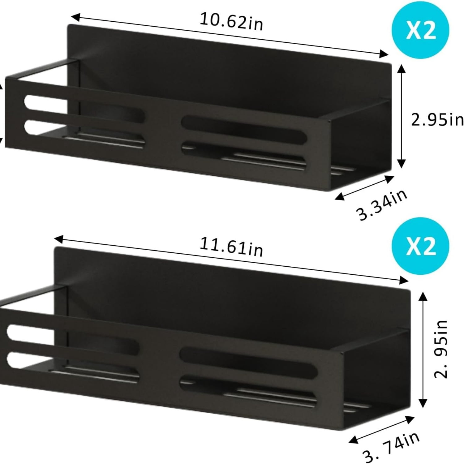 Magnetic Spice Rack for Refrigerator Magnetic Fridge Shelf for Kitchen Magnetic Shelves for Fridge 4 Pack Black
