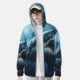 thumbnail image 4 of Goofa 3D Realistic Shark Printed Women's UPF 50+ Sun Protection Hoodie Jacket Lightweight Long Sleeve Sun Shirt for Women with Pocket Hiking Outdoor-Large, 4 of 9