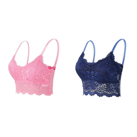 (2-Pack) Rinsvye Women Plus Size Vest Bra for Women Pack Crop Wire Bra Women s Sports Bras V Neck Underwear Cotton Sports Bra without Chest Pad Running one Shoulder Sports Bra