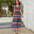 thumbnail image 6 of Zarape in Blue Sleeveless Dress chic and elegant woman dress dress women summer, 6 of 7