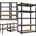 thumbnail image 3 of Alden Design 5-Shelf Boltless & Adjustable Steel Storage Shelf Unit, Black, 2 Pack, 3 of 12