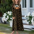 thumbnail image 2 of DISNIMO Halloween Pumpkin Black Cat Kids Dress Long Sleeve Elegant for Kids Long Dresses for Girls 5-6 Dresses for Kids Swing Dress with Pockets Long Soft Dress for Kids Frocks Girls, 2 of 7