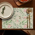 thumbnail image 5 of Artistic Floral Bloom Table Mats, Set of 4 Wrinkle Free Flax Heat Resistant Material with Butterfly and Wildflower Peony Pattern for Farmhouse Garden Dining Table, 5 of 6