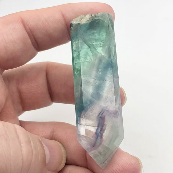 Fluorite Rainbow Crystal with Natural End |3.0x.94x.5"|Green,Blue, Purple| 1444R