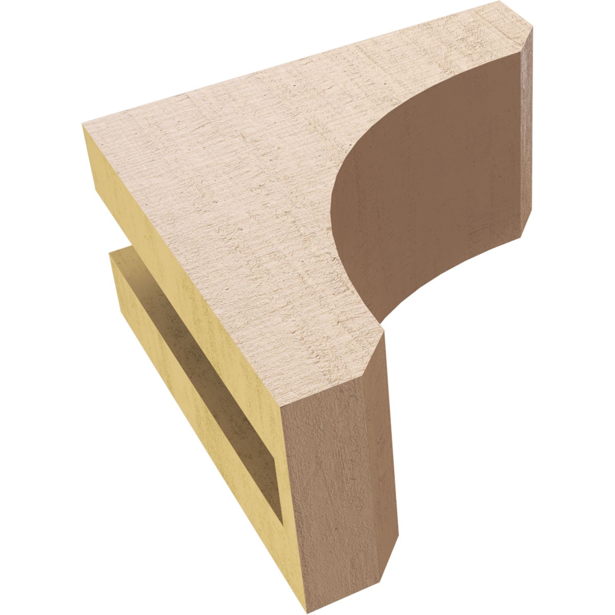 3"W x 6"D x 6"H Classic Legacy Rough Cedar Woodgrain TimberThane Corbel, Primed Tan