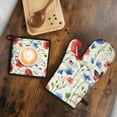 thumbnail image 5 of Pioneer Flower Kitchen Oven Mitt and Pot Holder Sets 2 Pcs for Baking, Cooking and Grilling, Heat Resistant Up To 392 °F, 5 of 7