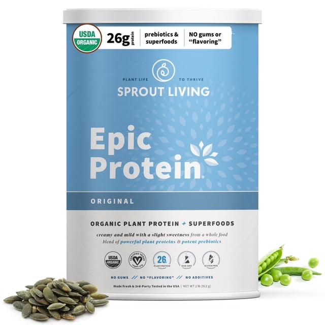 Proteína en polvo Sprout Living Epic Original sin sabor 907 g