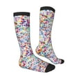 thumbnail image 3 of Picia Women Crew Soft Moisture-wicking Socks Colorful Watercolor Dots Pattern Design Cotton Socks, One Size fit All, 3 of 9