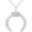 White, variant on Crescent Moon Pendant Necklace Gift For Women Round Cut White & Black Diamond Real 925 Sterling Silver With 14K White Gold Plated Gold Plated