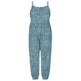 thumbnail image 5 of Odeerbi Toddler Girls Cute Jumpsuit Summer Breathable Overall Pants Kids Boys Fashion Imitation Denim Print Suspenders Romper Blue, 5 of 5
