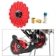thumbnail image 5 of Polea de cambio trasero, rueda de aleación de aluminio, polea guía de cerámica, rueda de rodillo guía para bicicleta, bicicleta de montaña, BMX 17t rojo, 5 of 8