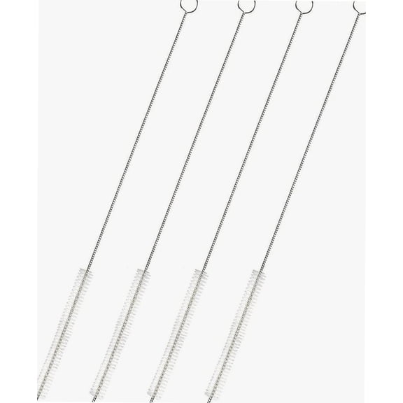4 Pack Metal Straw Cleaner Brush, Extra Long Stainless Steel with Bristles for Cleaning Water Bottles, Boba Straws, Pipes, Tubes (12 in)