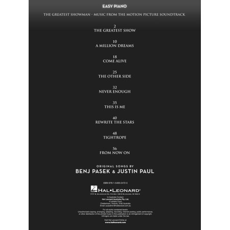 楽譜　やさしく弾ける「グレイテスト・ショーマン」オリジナル・サウンドトラックより(イージー・ピアノ／輸入楽譜（T）)