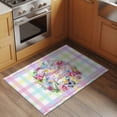 thumbnail image 2 of Rectangle Area Rugs 2 x 3 Ft, Happy Easter Non-Slip Residential Carpet, Spring Flower Pastoral Butterfly Colorful Stripes Indoor Crawling Mats Runner Rugs for Living Room/Dining Room/Bedroom, 2 of 8