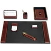 Burgundy Leather 24Kt Gold Tooled 7-Piece Desk Set