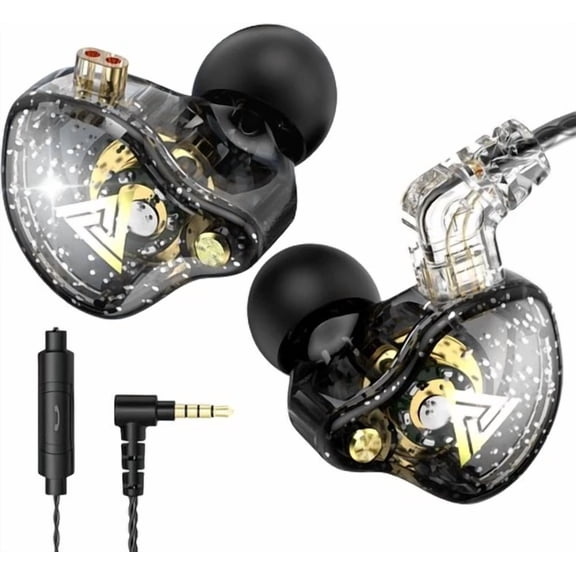 CRESTIN- SIANA- Qkz Ak6 Pro Wired Iem For Gaming Earbuds With Mic, In Ear Monitor Headphones, De
