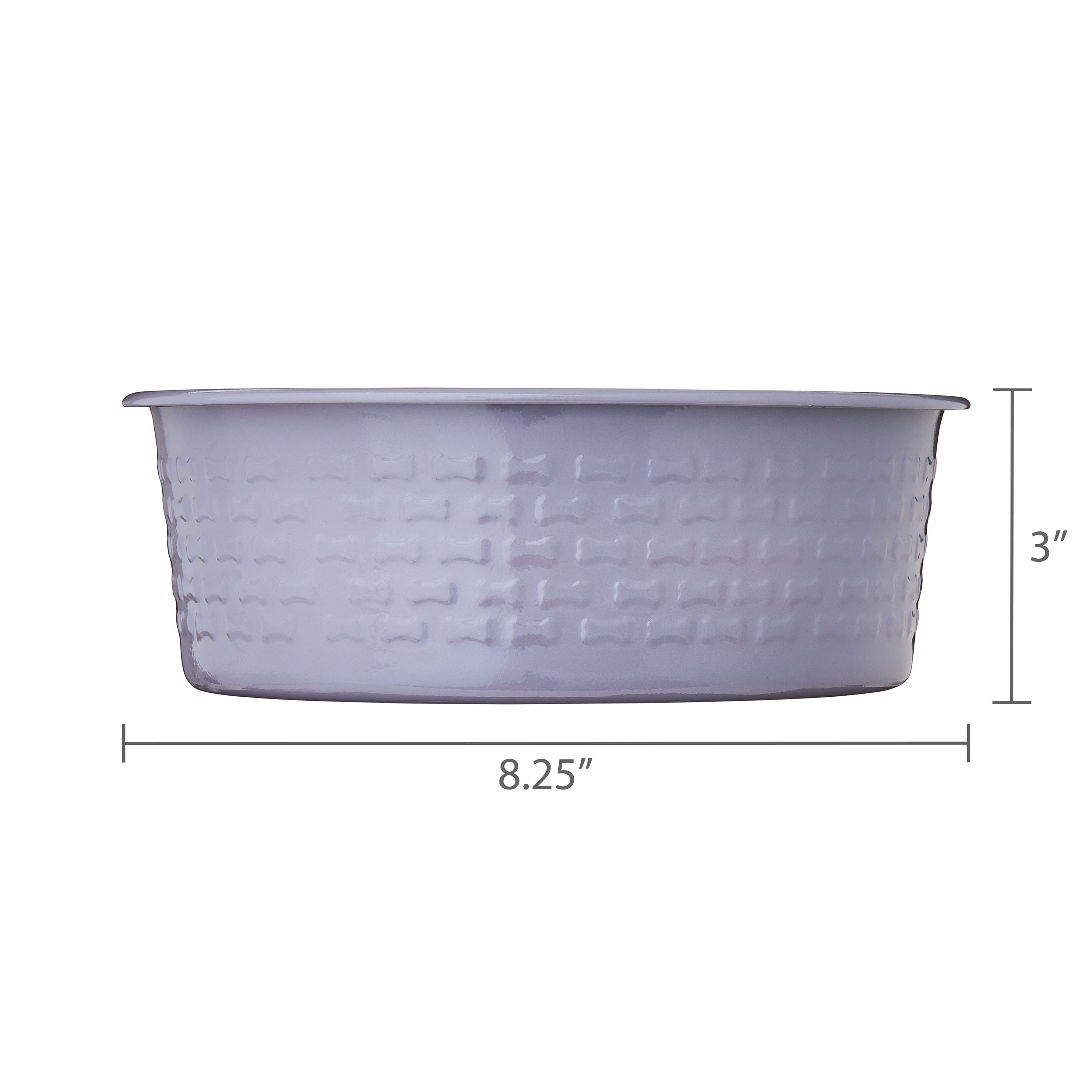 Vibrant Life Large Stainless Steel Embossed Dog Bowl, Purple Bones