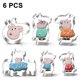 thumbnail image 1 of Stainless Steel Biscuit Mould 6-Piece Cartoon Pig Set Baking Kitchen Tools Cookie Cutters, 1 of 4