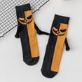 thumbnail image 2 of Halloween Holding Hands Socks Novelty Socks with Bat Ghost Printed Funny Gifts for Adult, Couples, Friendship, 2 of 6