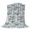 thumbnail image 6 of Teal Grey Whale Coastal Blanket Soft Cozy Warm Throw Blanket for Couch, Plush Fuzzy Flannel Fleece Blankets for Sofa, Watercolor Beach Ocean Nautical Bed Blankets Lightweight Gifts for Women, 40"x50", 6 of 9