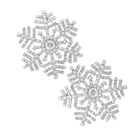 EXHUMKY Snowflake Jewelry Snowflake Brooch 2Pcs