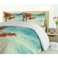 thumbnail image 5 of Ambesonne Tree Duvet Cover Sets, Watercolor Art Bench, 2-King, Orange Blue, 5 of 6
