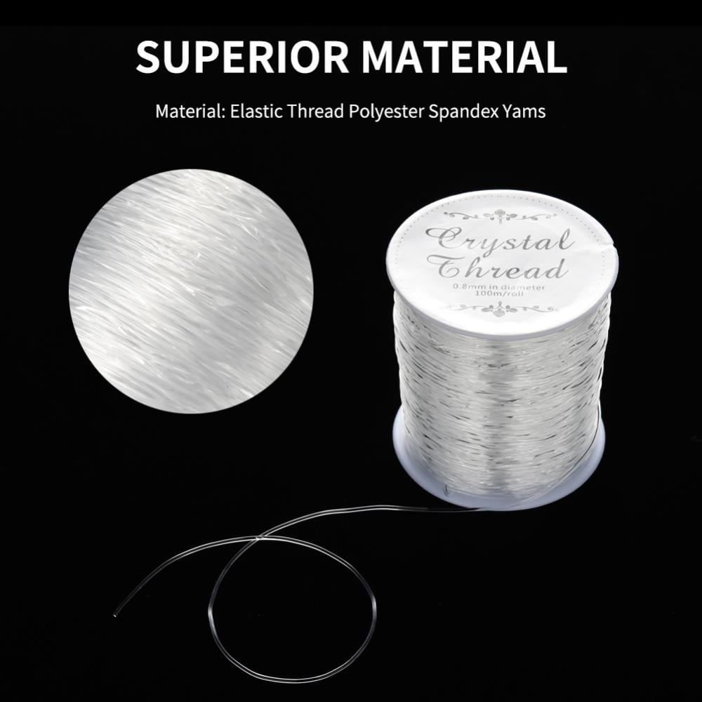 Elastic Thread Stretch Bracelet String Round Clear 0.8mm about 109.36 yards(100m)/roll