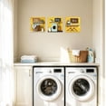 thumbnail image 2 of CCWACPP Laundry Room Decor Wall Art Yellow Laundry Sign Picture Canvas Farmhouse Wash Dry Fold Painting Rustic Bathroom Hotel Decor Framed (16.00" x 16.00" x 3PCS), 2 of 5