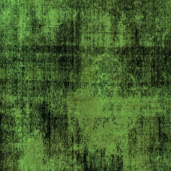Ahgly Company Indoor Square Abstract Green Modern Area Rugs, 4' Square