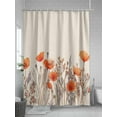 thumbnail image 5 of Shower Curtains Orange Poppy Flower Bath Curtain Floral Leaves Plant Waterproof Bathroom Shower Curtain Set with Hooks Decoration 72 x 72 Inches, 5 of 7
