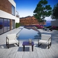 thumbnail image 5 of Modway Fortuna 3 Piece Outdoor Patio Sectional Sofa Set in Brown White, 5 of 5