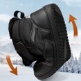 thumbnail image 4 of Zapatos descalzos de caña alta para niños Botas de nieve de pie ancho impermeables antideslizantes (Negro 30), 4 of 9