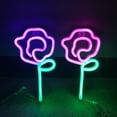 thumbnail image 3 of Sunjoy Tech Neon Light Colorful Rose Flower LED Wall Hanging Neon Sign Home Decoration Christmas Gift for Room, 3 of 8