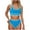 Light Blue, variant on Karight Women's High Waisted Bikini Sets Sporty Two Piece Swimsuits Color Block Cheeky High Cut Bathing Suits