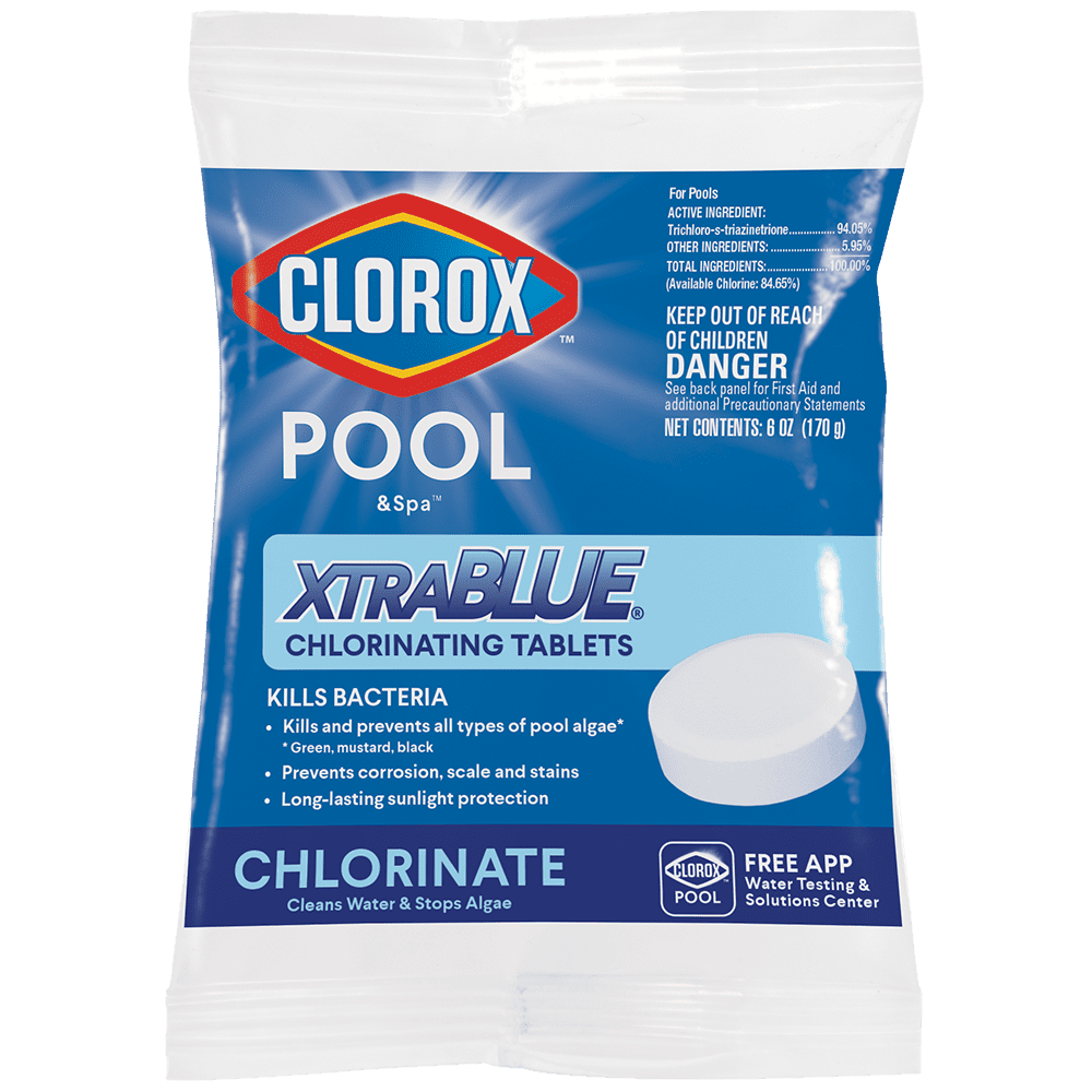 Clorox Pool&Spa XtraBlue 3" Chlorinating Tablets for Swimming Pools, 6oz