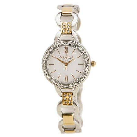 Caravelle 45L157 Women's Crystal Dress Silver Dial Two Tone Bracelet Watch