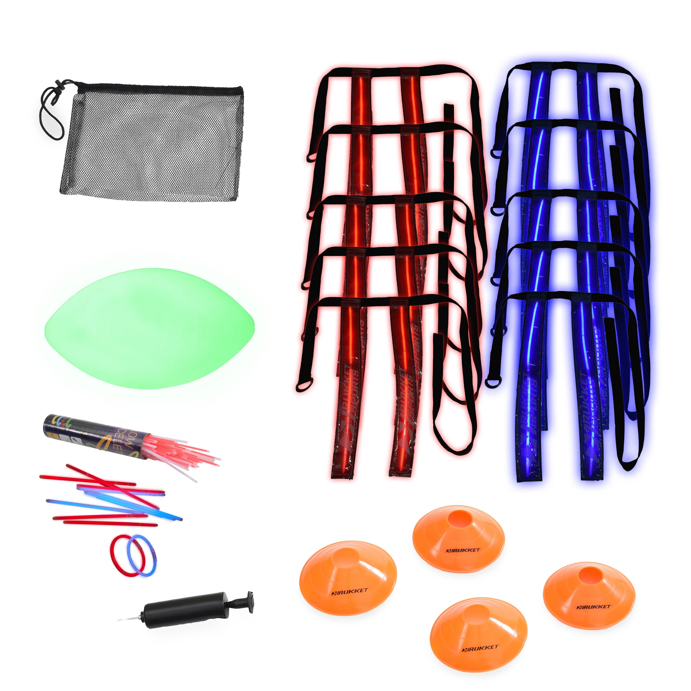 14 Player Flag Football Deluxe Set 14 Belts 42 Flags 12 Cones & 1 Mesh Carr for sale online 