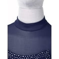 thumbnail image 4 of renvena Womens Figure Skating Dress Shiny Rhinestone Gymnastics Leotard Lyrical Dance Costume A Navy Blue M, 4 of 7
