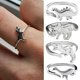 thumbnail image 2 of Anillos de dinosaurio, 4 anillos ajustables de dinosaurio lindo, adorno de dinosaurio, joyas de animales, anillo de dinosaurio de la era jurásica, para mujeres y niñas adolescentes oso de fresa Electrónica, 2 of 5