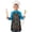 Robot and Lightning, variant on Robot and Astronauts Black Pattern Teens Aprons, Adjustable Neck Strap, Toddler & Teens Aprons for Cooking & Baking, 19x23.6 Inches