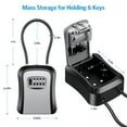 thumbnail image 3 of ORIA Waterproof Key Lock Box, Portable 4 Digit Combination Key Storage Lock Box, Wall Mounted Key Safe Box, 5 Keys Capacity, 3 of 8