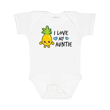 Inktastic I Love My Auntie with Pineapple Boys Baby Bodysuit
