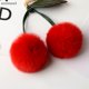 thumbnail image 4 of eccvnea3 Peluche Cereza Real Rex Conejo Piel Llavero Bola De Felpa Mujeres Bolso Encanto Joyería Colgante Coche Metal Adornos Chica Juguete Regalo A, 4 of 4