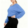thumbnail image 3 of yillto Womens Cropped Sweatshirts Long Sleeve Loose Pullover Crewneck Tops for Women Trendy Outfits, 3 of 7