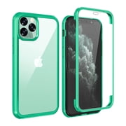 Dteck iPhone XS Max Case, Dual Layer Full Body Shockproof Protection Case Double Sides Tempered Glass Cover Flexible TPU Bumper For iPhone Xs Max, Mint Green