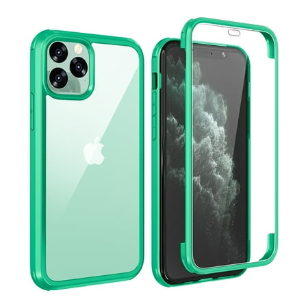 Dteck iPhone XS Max Case, Dual Layer Full Body Shockproof Protection Case Double Sides Tempered Glass Cover Flexible TPU Bumper For iPhone Xs Max, Mint Green