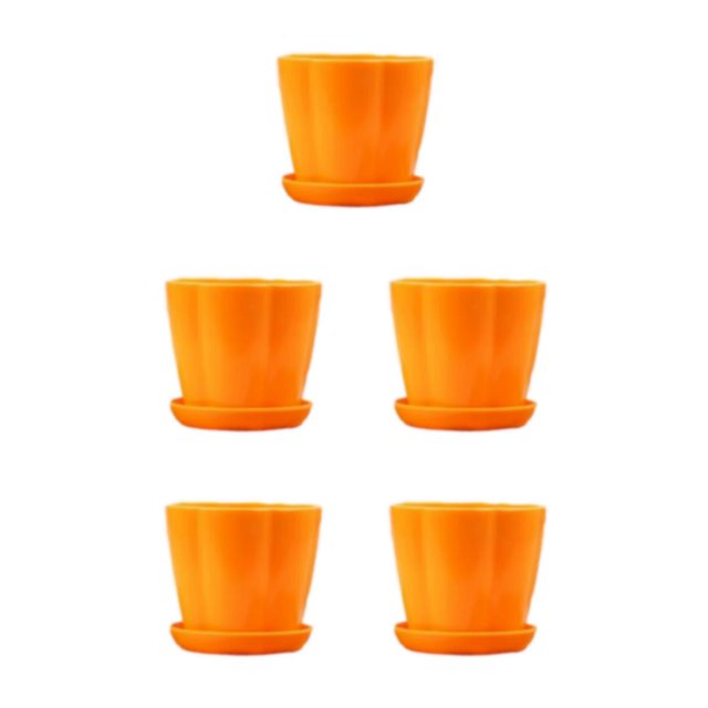 Toystoory Florero elegante de ABS - Evita fugas de agua Clásico No es fácil de romper Para decoración Equipado con placa Oficina Naranja XS 1 Type2 NO2